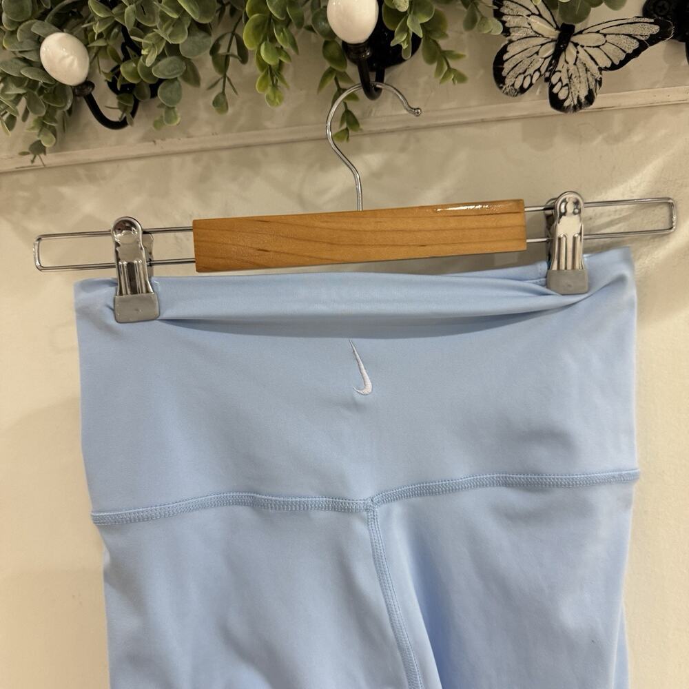 Nike Baby Blue Dri Fit Leggings With Yellow Pipping Small Athletic Athlesiure D5 - Picture 6 of 6